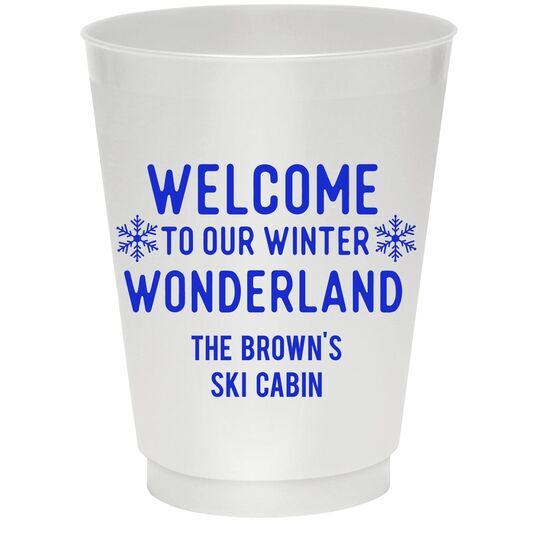 Welcome To Our Winter Wonderland Colored Shatterproof Cups